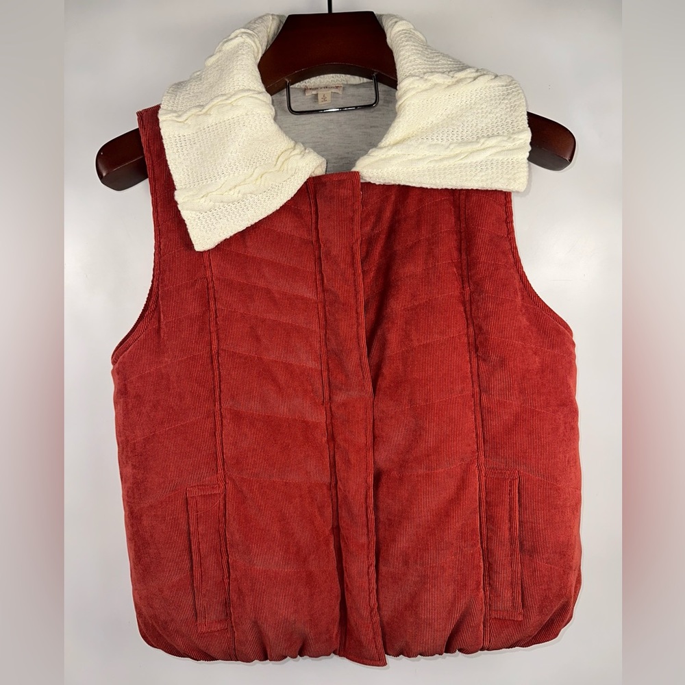 Women’s Vest Hem & Thread‎ Size L Fit Soft Chunky Corduroy Vintage